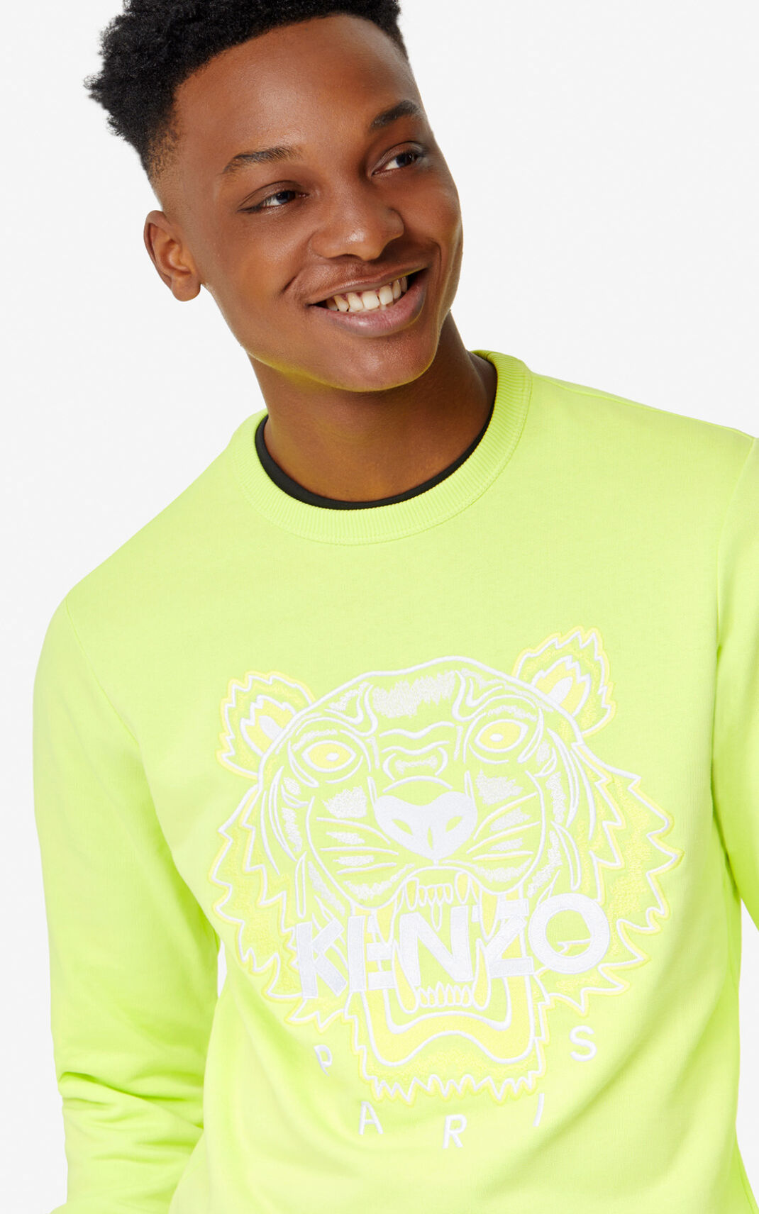 Kenzo Tiger Sweatshirt Lemon For Mens 6217UHIVM
